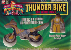 Mighty Morphin Power Rangers Thunder Bike w/ Yellow Ranger © 1994 Bandi 2236